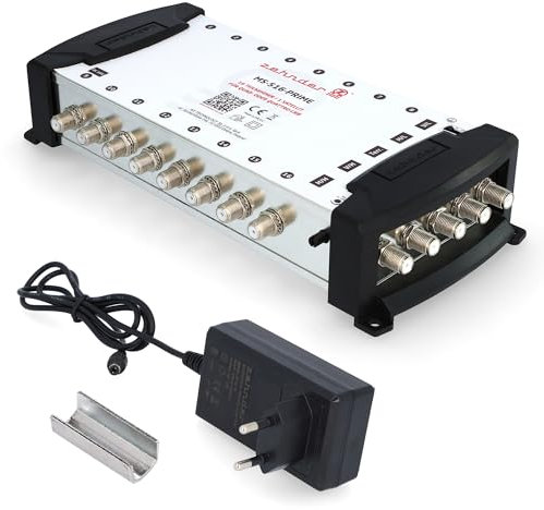 [ Test très bien *] Commutateur multiple ZEHNDER 5/16 pour LNB Quattro & Quad LNB, commutateur multiple pour 1 satellite et 16 participants (TV, récepteur satellite), répartiteur satellite numérique