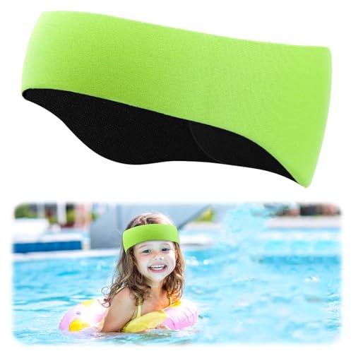 Elastica Fascia da Nuoto per Bambini, Fascia da Nuoto Elastica per Bambini per Orecchie, Fascia Impermeabile per Nuotare - Protezione Ottimale durante Nuoto, Surf e Sport Acquatici (Verde)