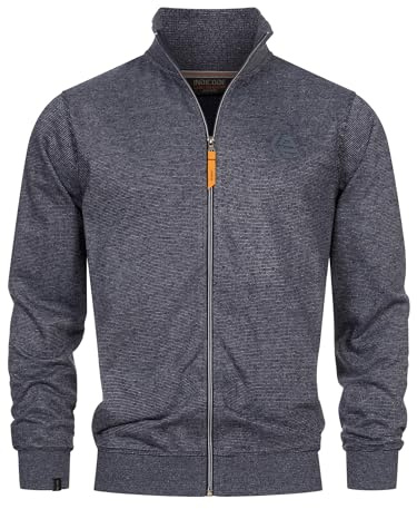 Indicode Herren INYanic Sweatjacke mit Stehkragen | Cardigan Herrenjacke Sweater Männer Navy, S