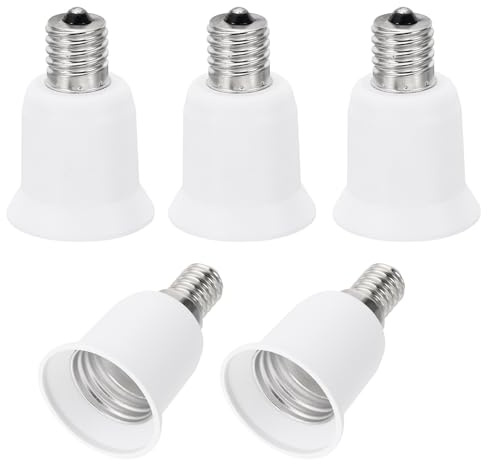 PATIKIL E17 a E26/E27 Luce Presa Adattatore 5pz Lampada Supporto Converte Vite Base Convertitore per Alogena CFL Luce Lampadina Bianco