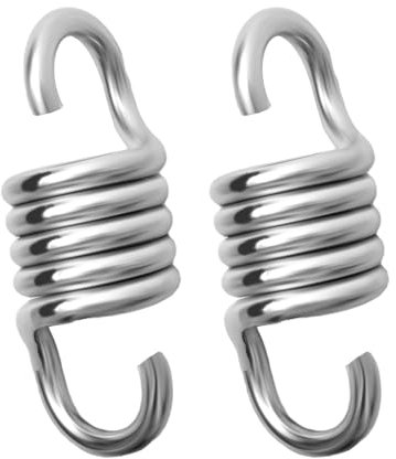 Amaca Spring, 2 Pezzi Molle di Trazione per Poltrona Sospesa, Molla per Amaca, Ganci a Molla di Temprato Acciaio Zincato per La Scuola, per La Casa, il Negozio, il Giardino
