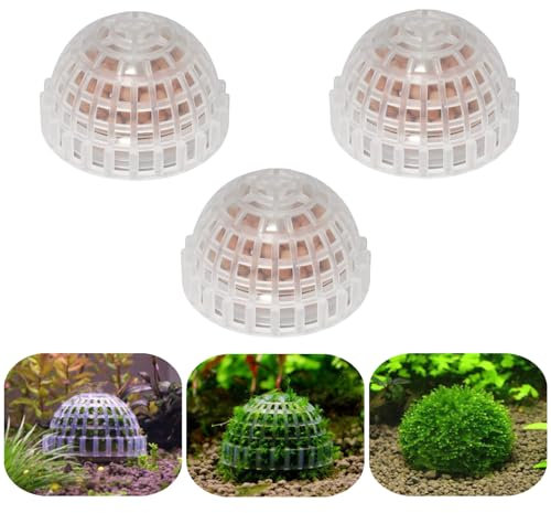 SHUNGXINYI Mooskugelhalter für Aquarien, stabile Mooskugeln, Pflanzen, Käfig, Aquarium-Pflanzenhalter für Aquarium, Zubehör, 3 Stück