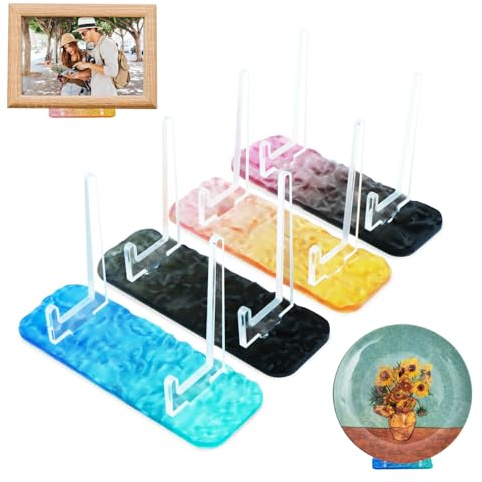 Porte Assiette, Support Cadre Photo, Support Assiette Decorative, Acryl Support Assiette Convient pour Les Cadres Photo, Les Cartes Debout, Le Carton, Les Photos D'Une épaisseur Allant Jusqu'à 1,7 CM