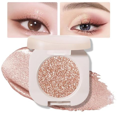 BelleVive Fard à paupières Scintillant, Clair, pressé, Poudre Unique Scintillante Mate, Fard à paupières Vegan, sans Talc, Paillettes (09)