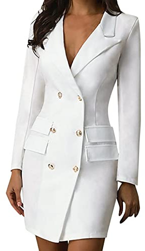 Blazer long femme tailler élégant - Ensemble deux pièces pour affaires, veste d'affaires avec col en V, robe midi, manches longues, veste de transition pour les affaires, robe à encolure enroulée
