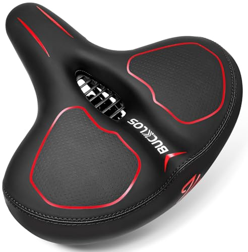 AEYINO Oversized Bike Seat,Comfortable Wide Bicycle Saddle for Women Men with Waterproof Soft Replacement Cushion for MTB,Peloton,Mountain,City,Road,Exercise