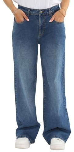 MYT Womens Wide Leg Jeans Ladies Baggy Loose High Waisted Stretch Denim Pants All Waist Leg Sizes UK 10-24