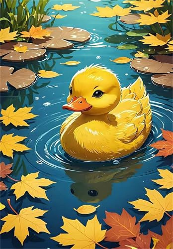 Puzzle 1500 Pieces Canard Anime Feuille, Jeux éducatif Défi Jouets Puzzles Classiques, Parfaitement Emboîtable Lettres au Dos, pour Vous Faciliter Le Travail pour Hommes Femmes Plus âgés 87 x 57 cm