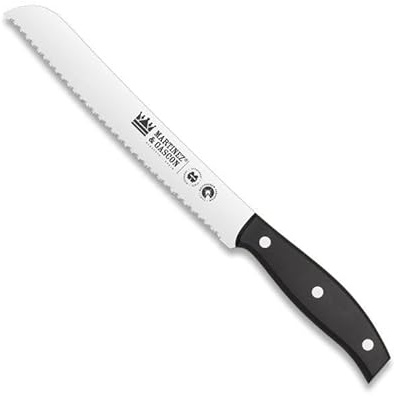 Martínez y Gascón Cuchillo panero de 21,5cm con mango pom negro. Serie escorial