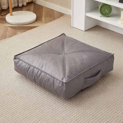Tjockt fuskläder Bo Cush – bärbar fyrkantig sittdyna för rullstol, vattentät utomhus, trädgårdsstol, kush 50 x 50 x 10 cm, perfekt för äldre (grå)