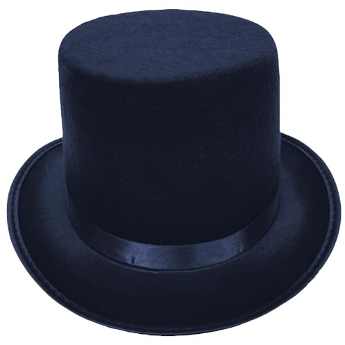 DAWTHTW Chapeau haut de scène Cosplay Costume Gentleman Chapeau avec bordure rouleau Adulte Carnaval Party Top en feutre Unisexe Spectacle de scène Bowler