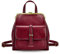 ECOSUSI Rucksack Damen Leder Rucksackhandtaschen Vintage Elegant Handtasche Rucksack Damen 2 in 1 Klein Daypack Tagesrucksack Kunstleder Wasserabweisend Reise Rucksack Weinrot
