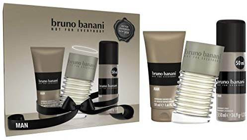 bruno banani Man Geschenkset – Belebendes Eau de Toilette, Duschgel und Deodorant Spray mit aromatisch-orientalischem Duft – Für den modernen Mann – 3 x 50 ml