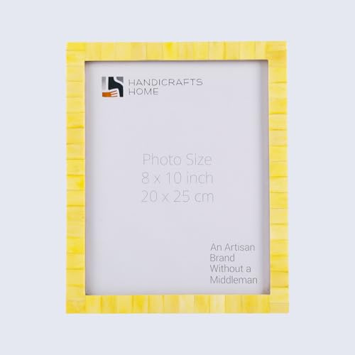 Handicrafts Home 8x10 Picture Frames, Vintage Style Wall Hanging & Desk Decor, Farmhouse Photo Frames Ideal for Living Room Office & Home Decor Picture Frame for Family Pictures & Wall Decor, Yellow