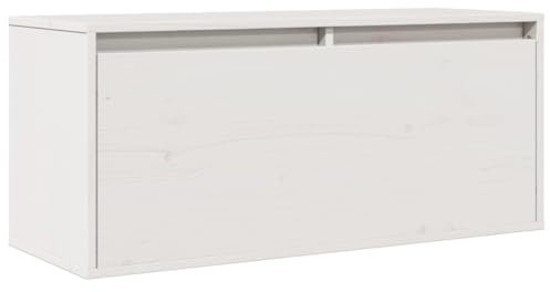 vidaXL Armario de Pared Muebles Estante Flotante Salón Sala de Estar Colgante Decoración Almacenaje Blanco 80x30x35 cm Madera Maciza de Pino