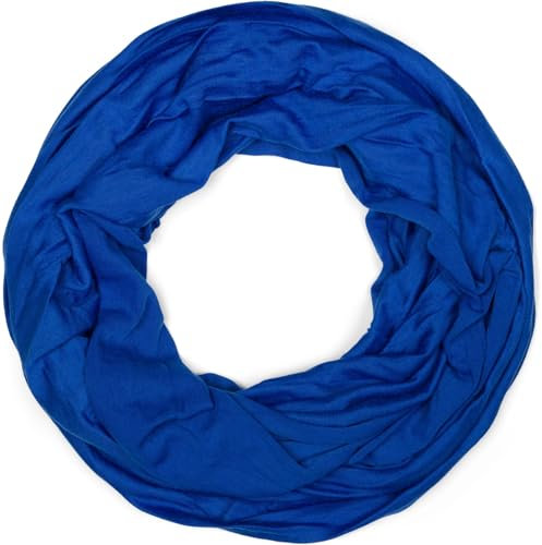 styleBREAKER Jersey Loop Schlauchschal in Crash Optik, Unifarben, Leichter Sommerlicher Schal, elastisch 01016041, Farbe:Royalblau