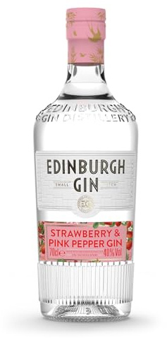 Edinburgh Gin Strawberry and Pink Pepper Flavoured Gin 70cl | 40% ABV | 100% Naturally Flavoured | Fresh Scottish Strawberries and Tingling Pink Peppercorns | Ideal for Cocktails and Gifts