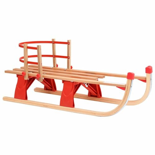BaraSh Trineo de Nieve Plegable con Respaldo Madera 119 cm Trineo Nieve Adulto Trineo Nieve