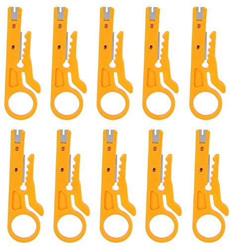 Spellafili, 10 Pezzi Spellafili Multiuso Mini Pinza a Crimpare E Spelafili Strumento Crimpatrice Coassiale Per Elettricista