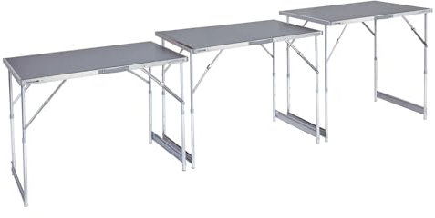 EIE ELEPSO Buffettisch 200x60 cm Klapptisch Ausziehfunktion klappbar & tragbar Griff Trödeltisch Gartentisch Tapeziertisch Beistelltisch Mehrzwecktisch höhenverstellbar