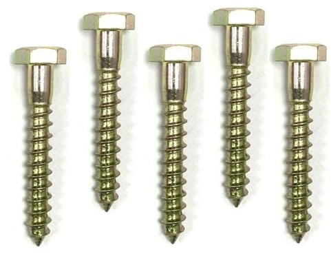 RADSO® M6 (6mm x 30mm) Hex Head Coach/Wood/Lag Screw - Yellow Zinc Plated - DIN 571 - Suitable for Wood, Masonry, Brick, and Concrete Wall Fixing. Anti-corrosive - Best for outdoor use- Pack of 10