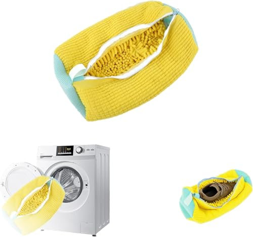 Sacchetti per biancheria per scarpe,Borsa per lavaggio scarpe lavatrice riutilizzabili,Rete biancheria lavatrice scarpe per proteggere le scarpe,Borsa per pulizia scarpe per tutti i tipi di(Giallo)