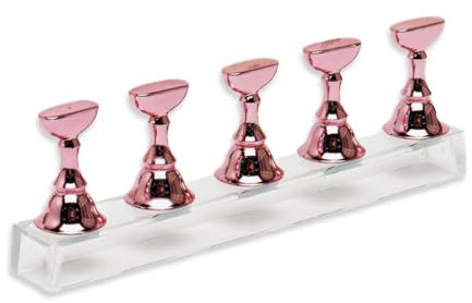 WeddHuis 1 Sets Magnetische Nagelspitzen Halter, Acryl-Nagelständer, Acryl Nägel Kunst Praxis Ständer, Nagelübungsständer mit Klebe Knete, DIY Nagelkunst Ständer, Falsche Nagelspitze Maniküre Werkzeug