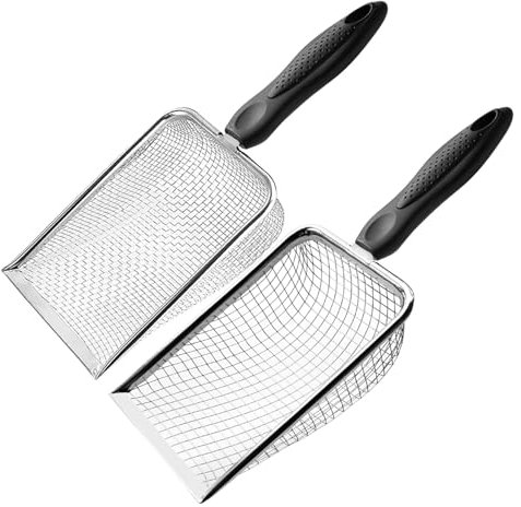 Garden Soil Sieve Pack of 2, Gardening Sand Compost sieve/Riddle with Handle,Two Garden Sieves for Soil and Stones 3.8/5mm Mesh,Rocks Sieve Dirt Sieve Shovel