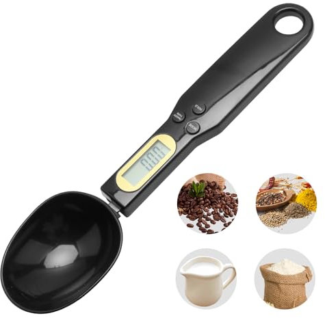 Cucchiaio dosatore digitale, bilancia elettronica da 500 g/0,1 g, ad alta precisione con display LCD, mini bilancia da cucina rimovibile e lavabile, per cottura condimenti e misurazione di cibo per