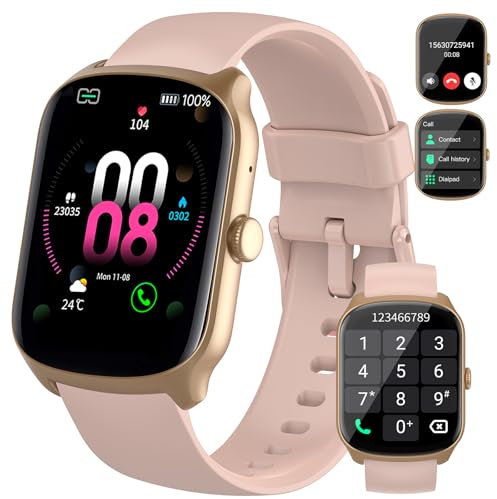 Smartwatch Herren Damen, 1,95 HD Gebogener Bildschirm Smart Watch, mit Bluetooth Anrufe, Pulsmesser Schlafmonitor, 112+ Sportmodi Fitnessuhr, IP68 Wasserdicht Schrittzähler Sportuhr für Android iOS