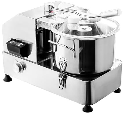 Procesador de alimentos comercial de carne y verduras, procesador de alimentos comercial de acero inoxidable, picador de verduras eléctrico de alta resistencia con control de velocidad variable(9L)