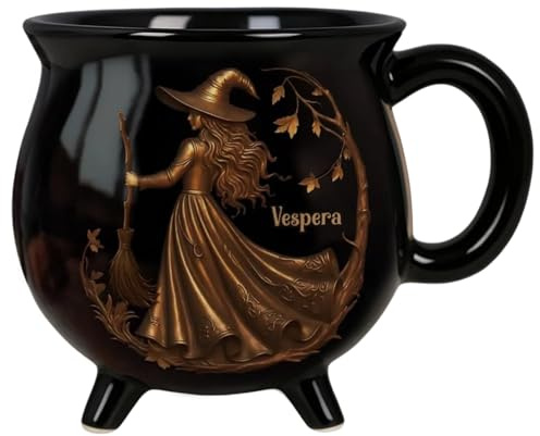 Generico Di Caffè Di Halloween - Di Cauldone Gotica Da 350 Ml, Tazzaa Calderone Di Halloween, Squisito Bevande In Ceramica Gatto Stregone | Nuova Coppa Decorativa Per Il Tè Coffee Friends Casa