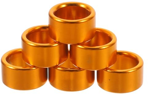 SEWACC Lot de 10 Bagues D’Identification en Aluminium pour Pigeons, Anneaux de Patte Dorés Diamètre 8mm Hauteur 6mm, Accessoires Solide pour Colombophiles et Courses de Pigeons