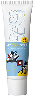 SWISSDENT MY LITTLE STAR - Pasta dentifricio insapore per bambini da 0 a 6 anni, 50 ml