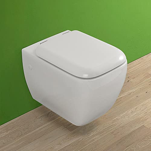 Inbagno Water Sospeso Singolo, in Ceramica Bianco, Completo di Copriwater Tradizionale, Serie Metropolitan