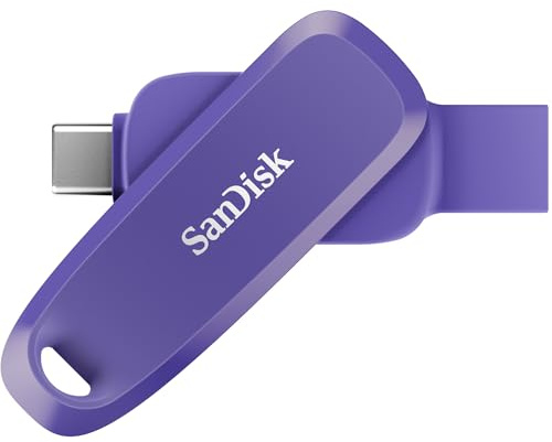 SANDISK 128GB Phone Drive for Android - The 2-in-1 USB for Smartphones, Tablets, and Computers - Thumb Drive with USB Type-C and Type-A Connectors, Purple Opulence - SDDDC6-128G-G46PO