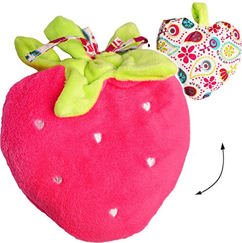 alles-meine.de GmbH Kirschkern Körnerkissen/Plüschtier - Erdbeere - 22 cm - für Mikrowelle - Wärme/Wärmekissen - Baby - wärmen + kühlen - Kirschkernkissen - Heizkissen Kö..