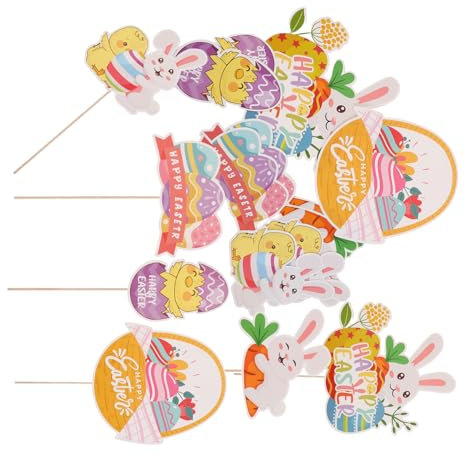 Sosoport 20 Jarrones De Pascua Jarrones Enchufables Decoración del Hogar Decoración De Jarrones De Pascua Palillos para Huevos De Pascua Suministros para El Día De Pascua Tarjeta De