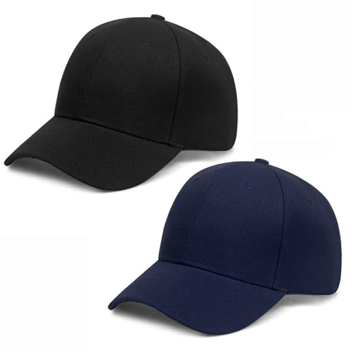ATSNOSH 2 Piezas Gorra de Béisbol para Mujer/Hombre, Gorro Deportivo, Ajustable Sombrero para el Sol de Verano Estilo Deportes Clásicos Gorra con Visera, Sombrero Exterior