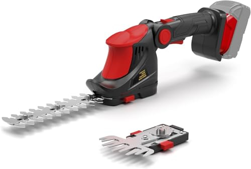 Häcktrimmer sladdlös för Milwaukee 18 V MAX-batteri, 1 500 varv/min grästrimmer, elektrisk häcktrimmer, 2-i-1 design, perfekt för gården, trädgården och gräsmattan (batteri ingår inte) (röd)