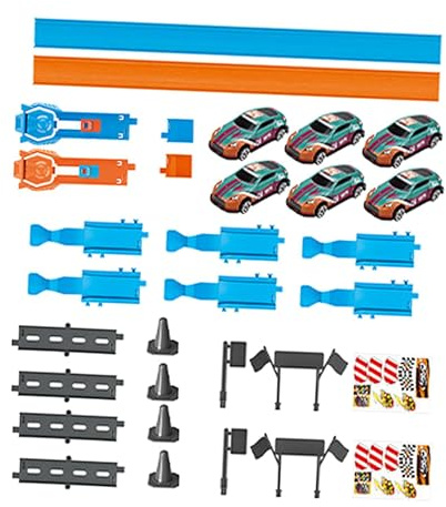 Perfeclan Toy Car Race Track Set Slot Car Race Track Set Party Favors Children Educational Fun Fine Motor Skills with Loop for Boys, Double Track