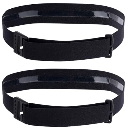 2pcs Sangle Élastique de Rechange pour Lampe Frontale, en Nylon Réglable 2,5cm Large Compatible avec Black Diamond, Petzl, Princeton Tec, Fenix (Noir)