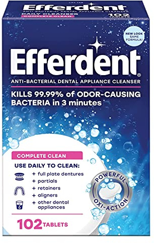 Efferdent Denture Cleanser Tablets, Complete Clean, 102 Tablets