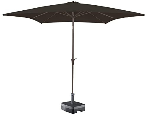 KOPU Altea quadratischer Sonnenschirm Anthrazit | mit Windfnger | Altea Sonnenschirm Anthrazit 230x230cm | 5 Aufstehender Sonnenschirm mit 8 robuster Rippen | Kippbar | Riemenscheibensystem