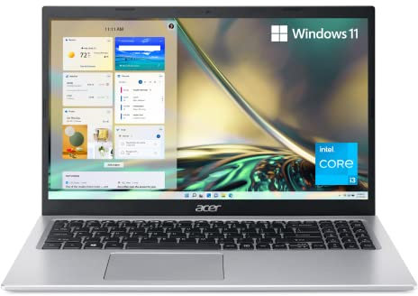 Acer Aspire 5 A515-56-347N Slim Laptop - 15.6 Full HD IPS Display - 11th Gen Intel i3-1115G4 Dual Core Processor - 8GB DDR4 - 128GB NVMe SSD - WiFi 6 - Amazon Alexa - Windows 11 Home in S Mode,Silver