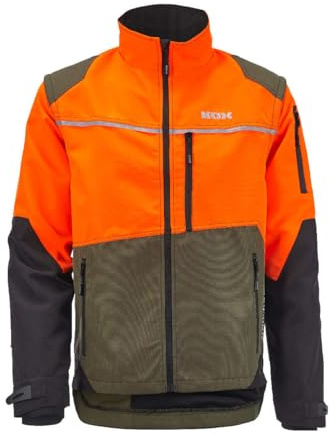 KOX Forstjacke Transform Olivgrün/Orange Größe 58/60 | KWF-Profi | Wasserabweisend | Atmungsaktiv