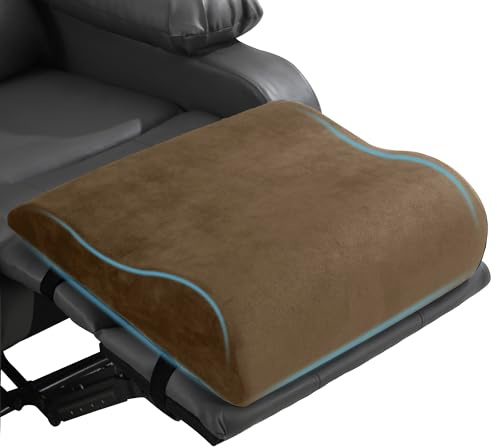 HOMBYS Extra Large Recliner Leg Pillow, Foam Foot Rest Cushion Wave Shape Recliner Footrest Extender, Multi Purpose Back & Lumbar Support Pillow for Bed, Sofa Couch, Coffee Color