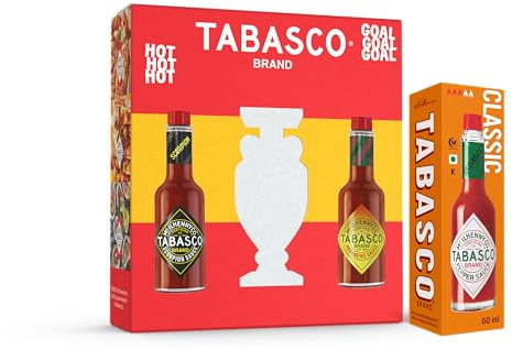 TABASCO EUROCOPA 2024: Kit de regalo: 3 botellas de salsa picante (3 * 60ml) - Pepper Sauce 60ml / Habanero sauce 60ml / Scoripon sauce - El set ideal para familiarizarse con las salsas picantes.