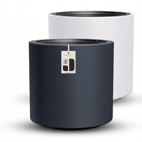 Pflanzkübel Groß Außen - Blumentopf Outdoor Für Garten, Terrasse Oder Balkon - Hochwertiger Pflanzkübel XXL Aus Robustem Material - Stilvolle Dekoration Für Außenbereiche (MDBHER, ⌀40 cm Anthrazit)