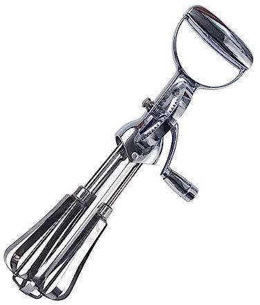 Fouet rotatif à main, batteur à œufs, batteur à œufs à manivelle, fouet rotatif à main en acier inoxydable, outil de cuisine, mousseur à lait manuel pour la cuisine à la maison (argenté)